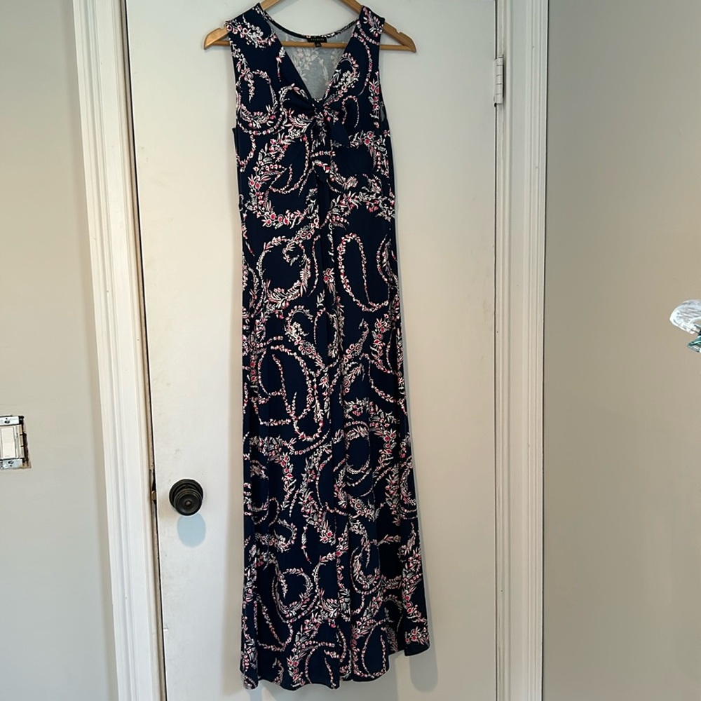 Talbots medium blue flowered dress